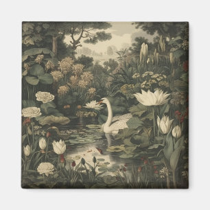 Botanische Elegance - Schwan im Wald Magnet