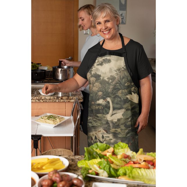 Botanische Elegance - Schwan im Wald Schürze (Von Creator hochgeladen)