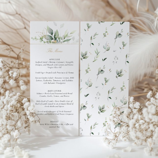 Botanische Elegance Wedding Menu Card Einladung (Von Creator hochgeladen)