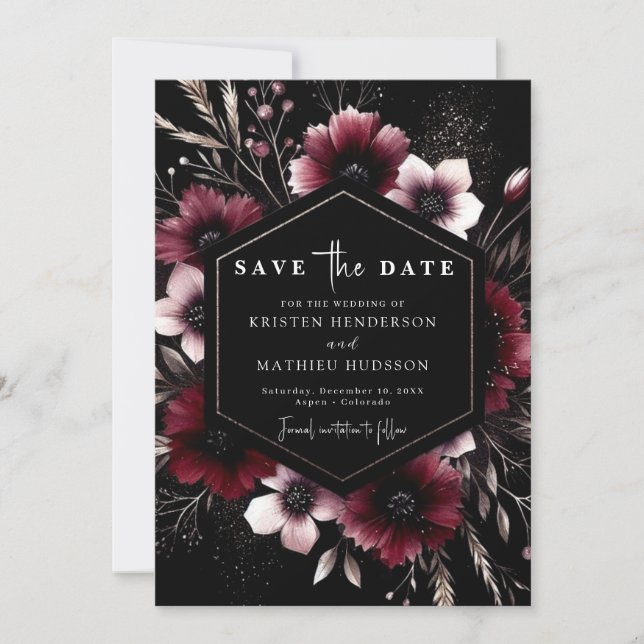 Botanische Elegant-Hochzeit Save The Date (Vorderseite)