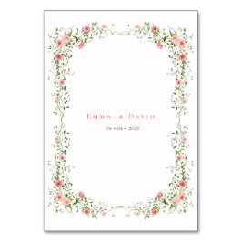 Botanische Elegant Rosen Rosen Skript Hochzeit Tischnummer