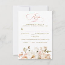 Botanische elegante Blumen Hochzeits-RSVP-Karten