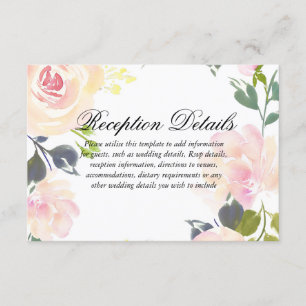 Botanische elegante florale Hochzeitsempfangsdetai Begleitkarte
