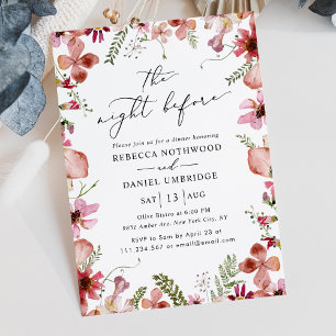 Botanische Elegante Nacht vor der Hochzeit Einladung