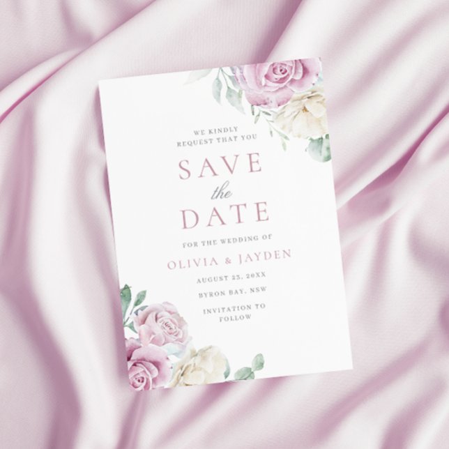 Botanische Eleganz: Blütenblütenhochzeit Save The Date (Von Creator hochgeladen)