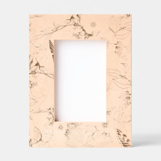 Botanische Eleganz - handGezeichnet Blumenzitzer Geätzte Rahmen