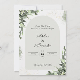Botanische Eleganz Save the Date Einladung