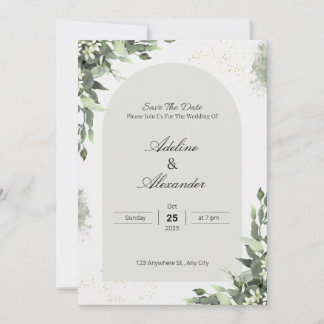 Botanische Eleganz Save the Date Einladung