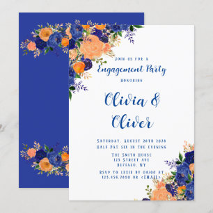 Botanische Engagement der Marine mit blauer Orange Einladung