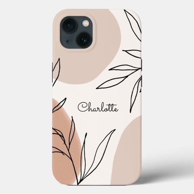 Botanische Erdtone mit Namen Case-Mate iPhone Hülle (Rückseite)