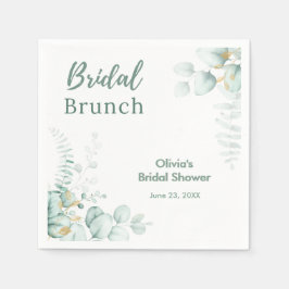 Botanische Eukalyptus-Braut-Brunch-Brautdusche Serviette