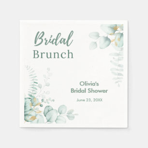 Botanische Eukalyptus-Braut-Brunch-Brautdusche Serviette
