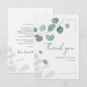 Botanische Eukalyptus Greenerity Wedding Vielen Da Mitteilungskarte