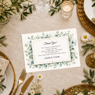 Botanische Eukalyptus-Hochzeit Dankeskarte