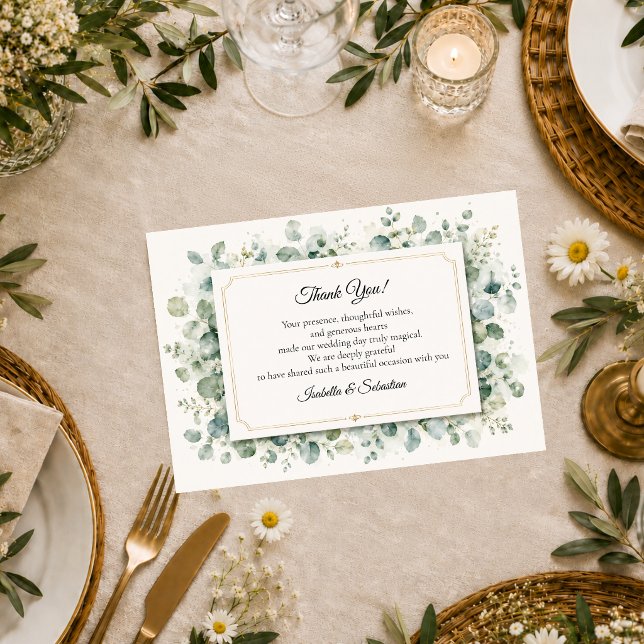 Botanische Eukalyptus-Hochzeit Dankeskarte (Von Creator hochgeladen)
