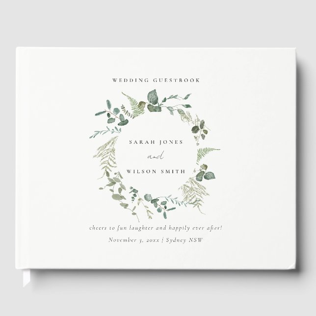 Botanische Eukalyptus-Hochzeit Gästebuch (Vorderseite)
