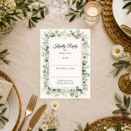 Botanische Eukalyptus-Hochzeit RSVP Karte