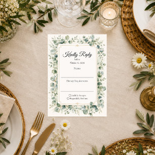 Botanische Eukalyptus-Hochzeit RSVP Karte