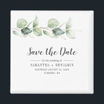 Botanische Eukalyptus-Hochzeit Sichern Sie das Dat Magnet<br><div class="desc">Die niedliche Botanische Eukalyptus-WasserfarbenWedding bewahrt den Dattelmagneten,  der für Ihre Gäste ein perfekter Sake ist und jahrelang geschätzt wird</div>
