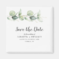 Botanische Eukalyptus-Hochzeit Sichern Sie das Dat