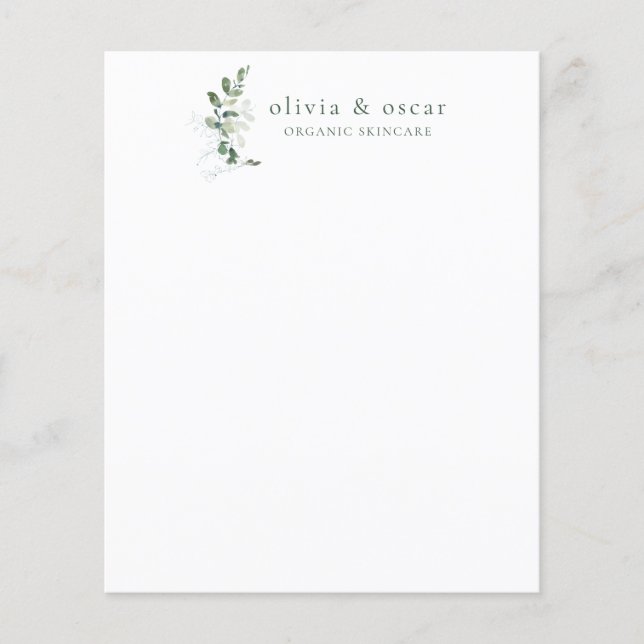 Botanische Eukalyptus-Minimal Business Stationery (Vorderseite)
