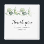 Botanische Eukalyptus Watercolor Hochzeit Vielen D Magnet<br><div class="desc">Für all diejenigen, die auftauchten, um Ihren besonderen Tag mit Ihnen zu feiern, diese elegante botanische geometrische Blumenkarte mit Eukalyptus-Blätter perfekt, wenn Sie gewollt, danke zu sagen und eine bleibende Erinnerung verlassen. Ändern Sie einfach die Details auf der Vorderseite und die benutzerdefinierte Meldung auf der Rückseite, indem Sie auf die...</div>