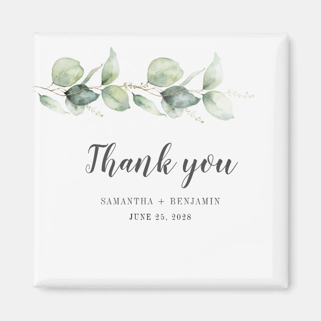 Botanische Eukalyptus Watercolor Hochzeit Vielen D Magnet (Vorne)