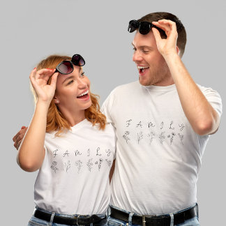 Botanische FAMILIE Elegantes Minimalistisches Flor T-Shirt