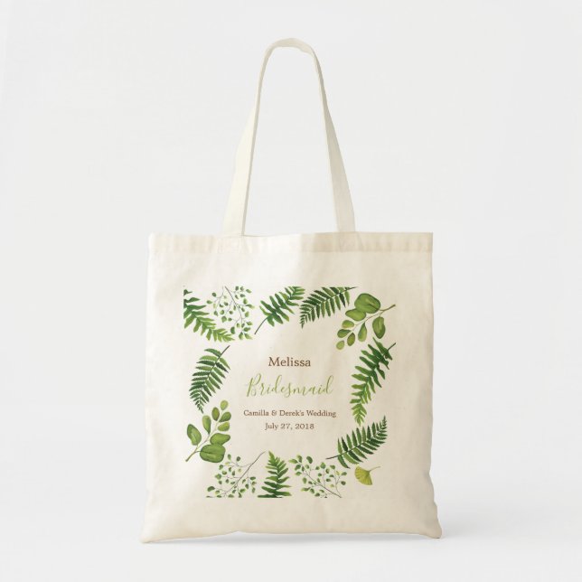 Botanische Farn-Brautparty-Duschen-Taschen-Tasche Tragetasche (Vorne)