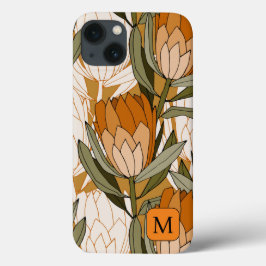 Botanische feminine Muster in braun Case-Mate iPhone Hülle