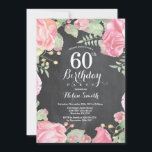 Botanische Flora 60. Geburtstag Einladung<br><div class="desc">Botanische Flora 60. Geburtstag Einladung. Blumenrosa-Peonies Geburtstagseinladung für Frauen. Aquarellfarbene Blume Elegante rosa Rose und Peony Blume. Erwachsener zum Geburtstag. Hintergrund der Tafel. Schwarz und Weiß. 13. 15. 16. 18. 20. 21. 30. 40. 50. 60. 70. 80. 90. 100. Jedes Alter. Für weitere Anpassungen klicken Sie bitte auf die Schaltfläche...</div>
