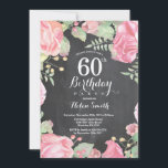 Botanische Flora 60. Geburtstag Einladung<br><div class="desc">Botanische Flora 60. Geburtstag Einladung. Blumenrosa-Peonies Geburtstagseinladung für Frauen. Aquarellfarbene Blume Elegante rosa Rose und Peony Blume. Erwachsener zum Geburtstag. Hintergrund der Tafel. Schwarz und Weiß. 13. 15. 16. 18. 20. 21. 30. 40. 50. 60. 70. 80. 90. 100. Jedes Alter. Für weitere Anpassungen klicken Sie bitte auf die Schaltfläche...</div>