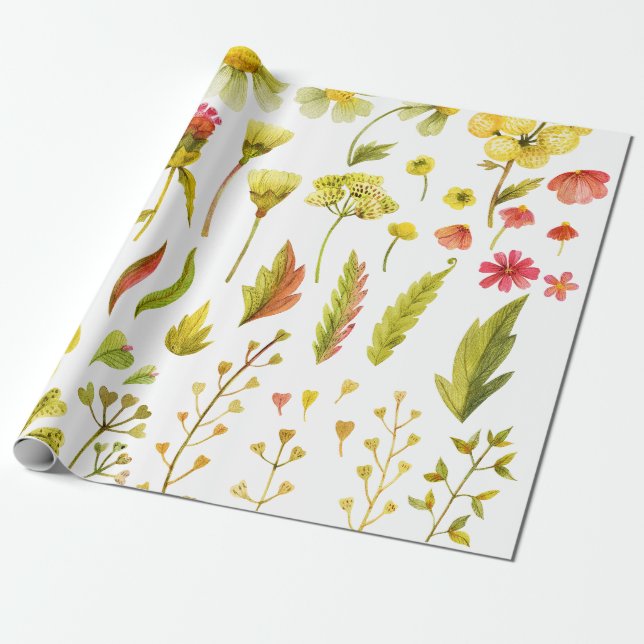 Botanische Flora Geschenkpapier (Ungerollt)
