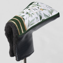 Botanische Flora-Glitzer-Monogramm Golf Headcover