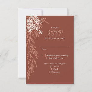 Botanische Flora Hochzeit RSVP Karte