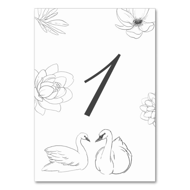 Botanische Flora und Swan Tischnummer (Rückseite)