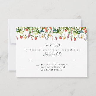 Botanische Floral Response Cards RSVP Karte