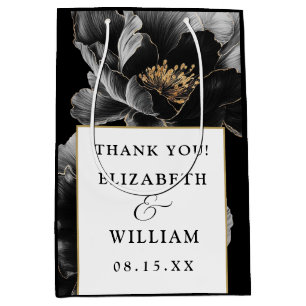 Botanische Florale Elegante Moderne Hochzeit Danke Mittlere Geschenktüte