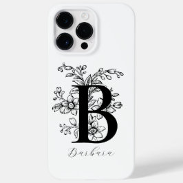 Botanische florale Monogramm Buchstaben B Name Case-Mate iPhone 14 Pro Max Hülle