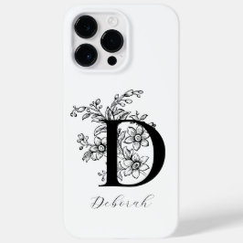 Botanische florale Monogramm Buchstaben D Name Case-Mate iPhone 14 Pro Max Hülle