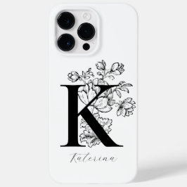 Botanische florale Monogramm Buchstaben K Name Case-Mate iPhone 14 Pro Max Hülle