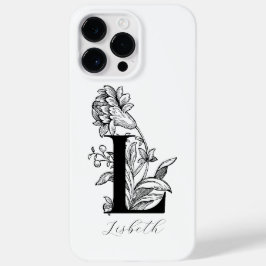 Botanische florale Monogramm Buchstaben L Name Case-Mate iPhone 14 Pro Max Hülle