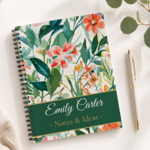 Botanische Florale Personalisierte Namensnotizen u