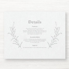 Botanische Foliage Sketch Zeichnend Elegante Moder Begleitkarte