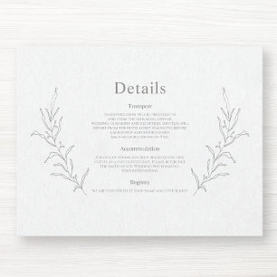 Botanische Foliage Sketch Zeichnend Elegante Moder Begleitkarte