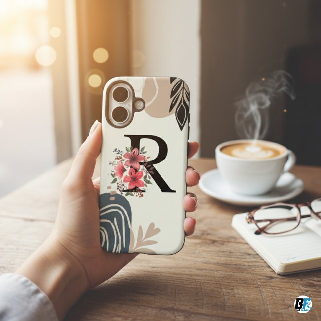 Botanische Form Boho Retro mit Name 1. Hauptstadt  Case-Mate iPhone Hülle (Von Creator hochgeladen)