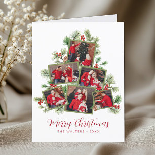 Botanische Foto Collage Weihnachtskarte Feiertagskarte