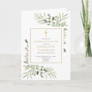 Botanische Foto-Feier des Lebens Trauerkarte gefal Einladung