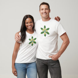 Botanische Frangipani-Stickereidesign T-Shirt