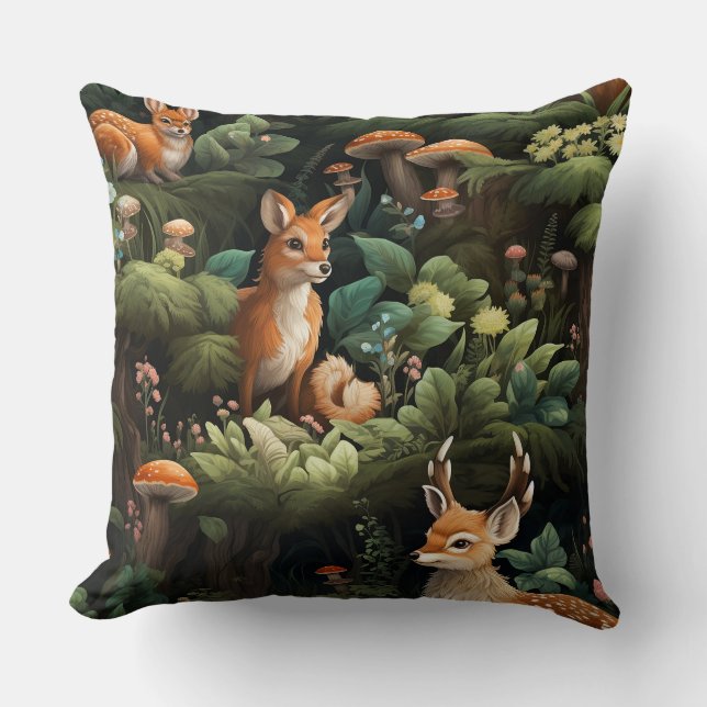 Botanische Freunde des Twilight Forest Kissen (Vorderseite)